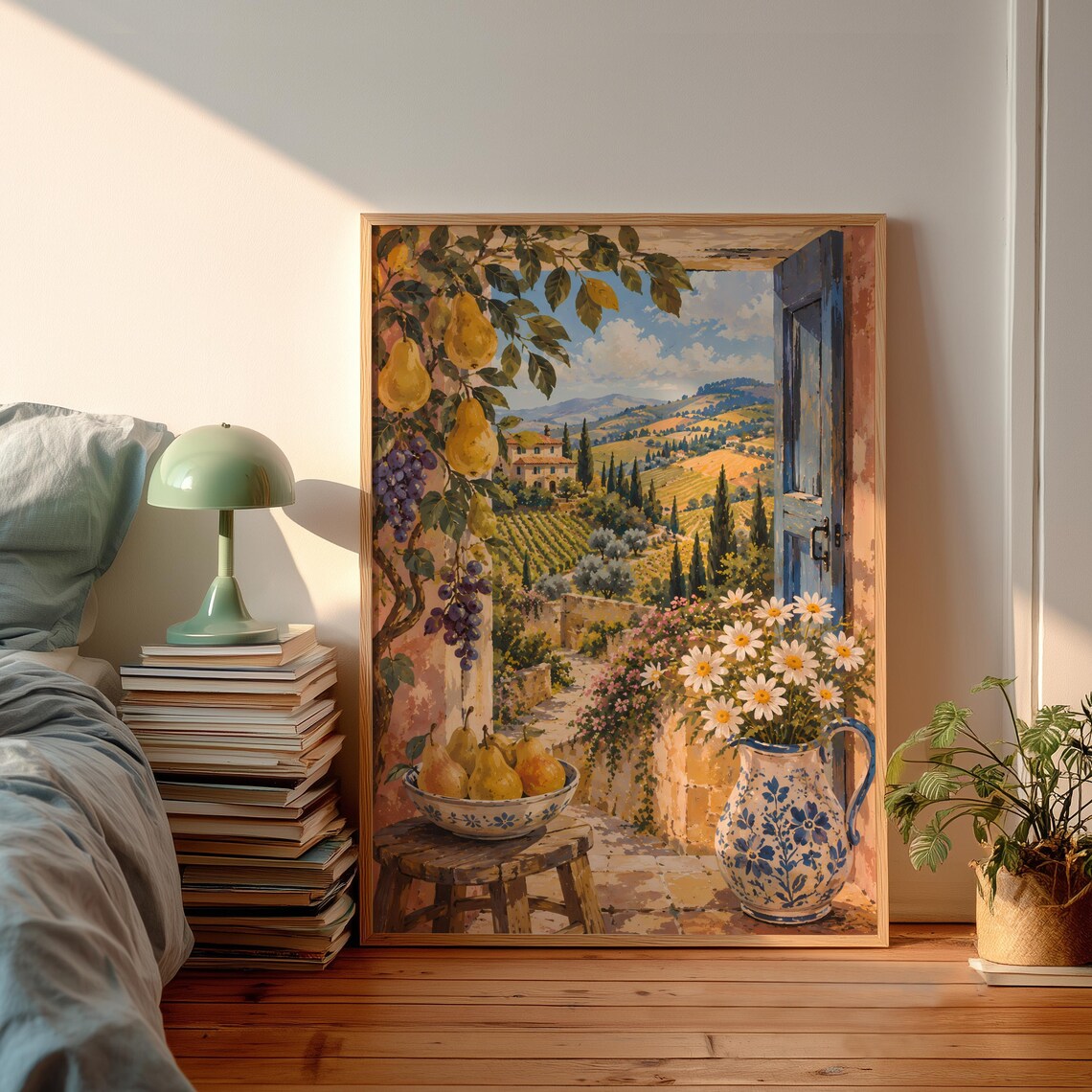 Italy Villa Vineyards Art Print, Warm Kitchen Decor