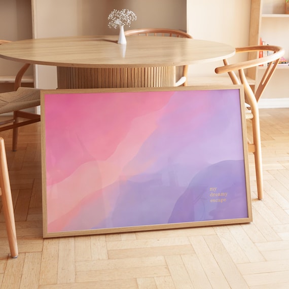 My Dreamy Escape Pink Purple Aura Gradient Abstract Art Poster