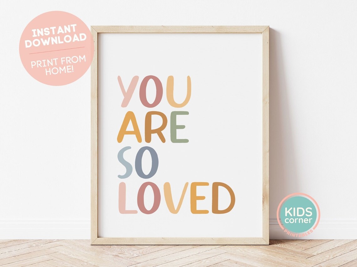You Are So Loved Boho Nursery Decor Art Print - Image 3