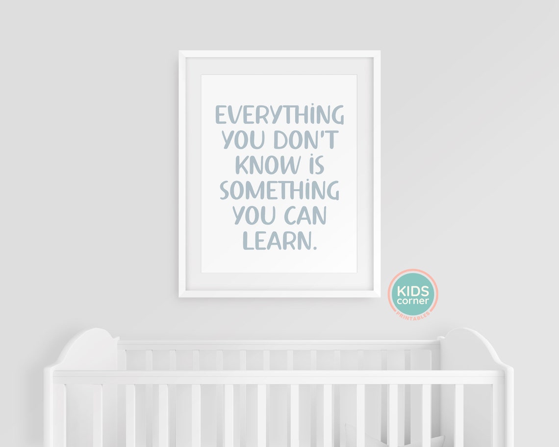 Everything You Can Learn Slate Blue Motivational Kids Poster - Image 3