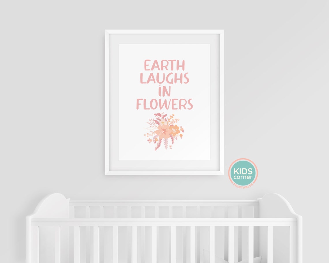 Earth Laughs In Flowers Blush Pink Wildflower Bouquet Poster Gift - Image 2