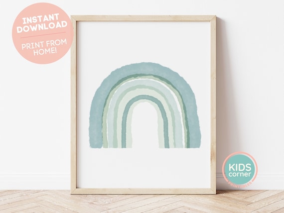 Rainbow Nursery Decor, Kids Room Wall Art Print