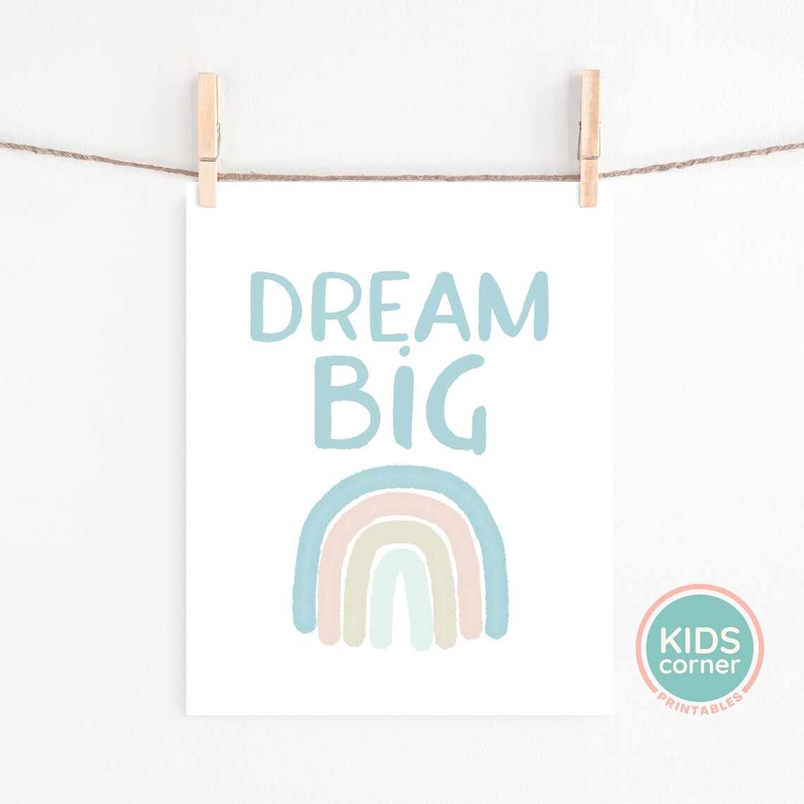 Dream Big Quote for Kids Room, Neutral Poster - Image 2