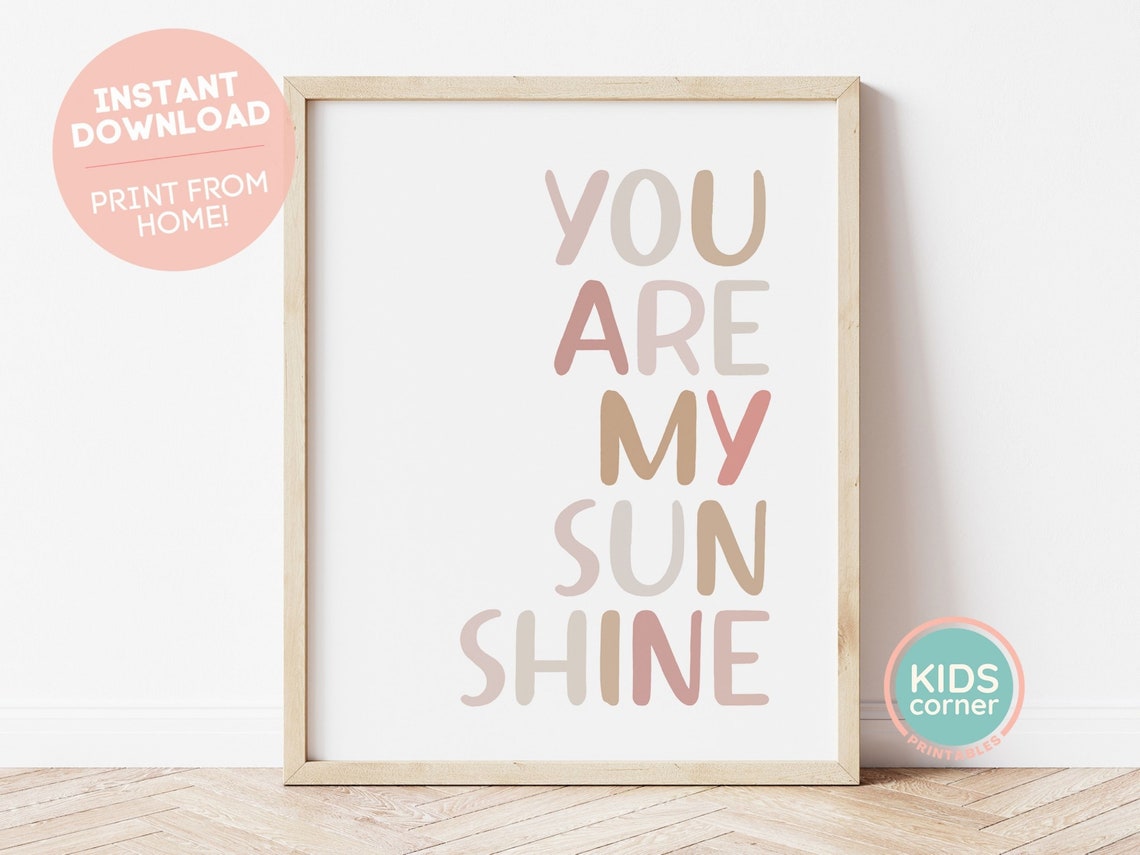 You Are My Sunshine Boho Neutral Nursery Love Quote Wall Poster