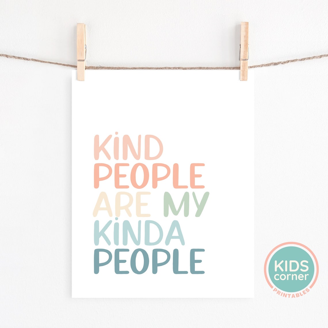 Kind People Are My Kinda People Pastel Kindness Quote Poster - Image 2