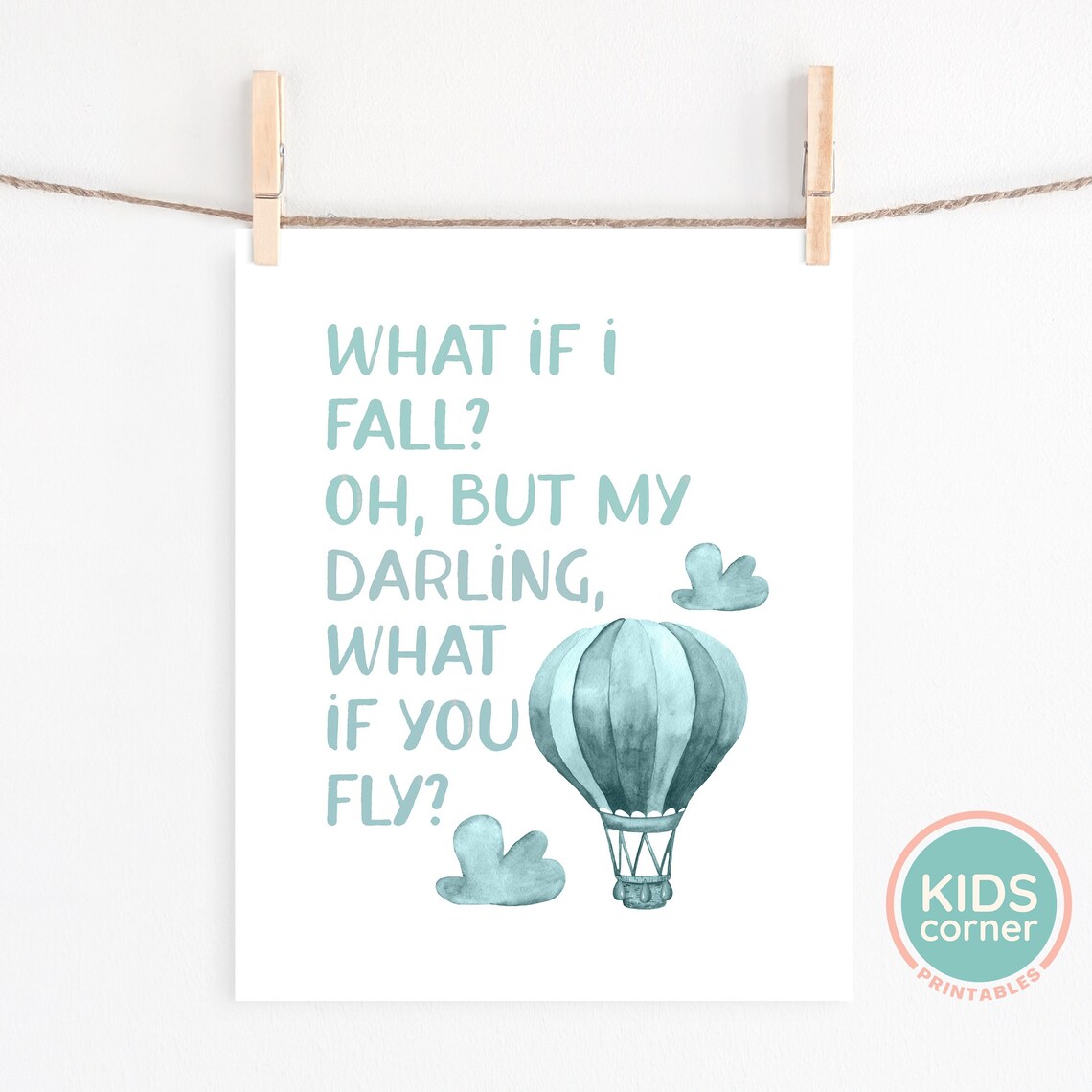 What If I Fall, What If You Fly Quote Art Print - Image 2