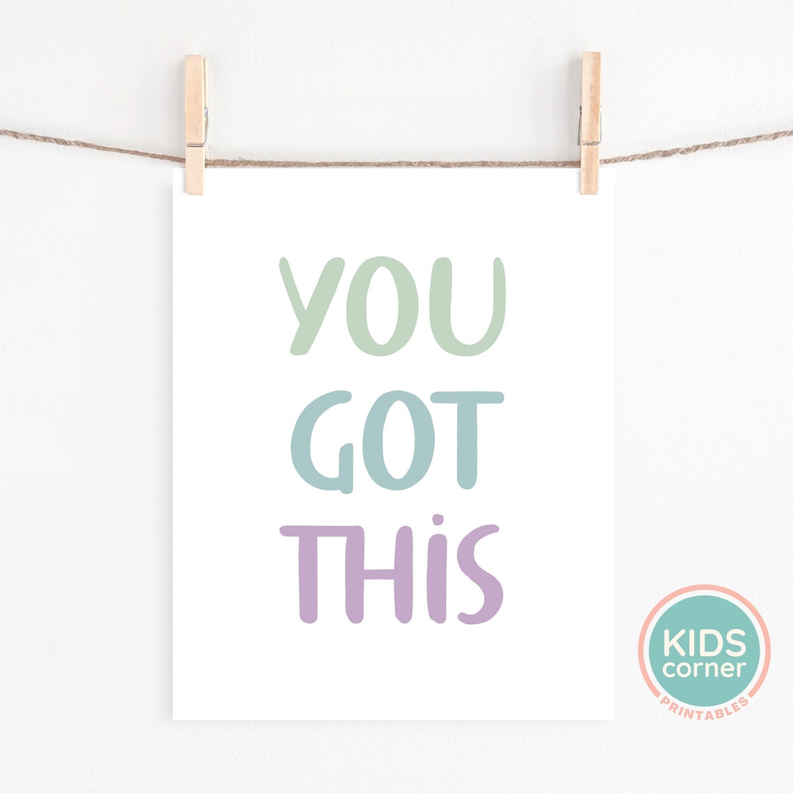 You Got This Pastel Encouragement Kids Room Decor Poster Gift - Image 2