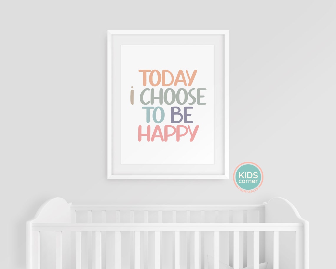 Today I Choose To Be Happy Boho Pastel Positivity Quote Poster - Image 3