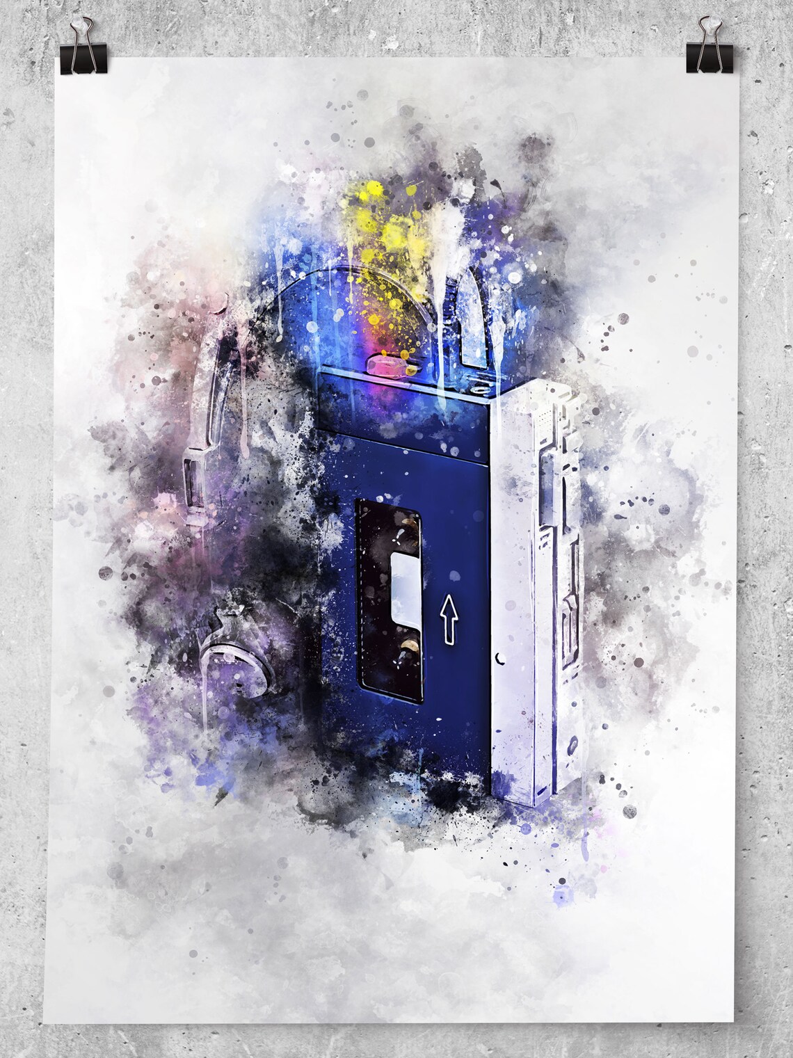 Walkman Cassette Player 80s Retro Art Print