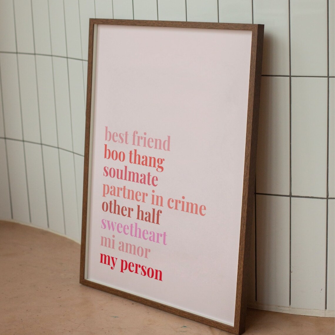 Best Friend Soulmate Partner in Crime My Person Love Quote Print - Image 4