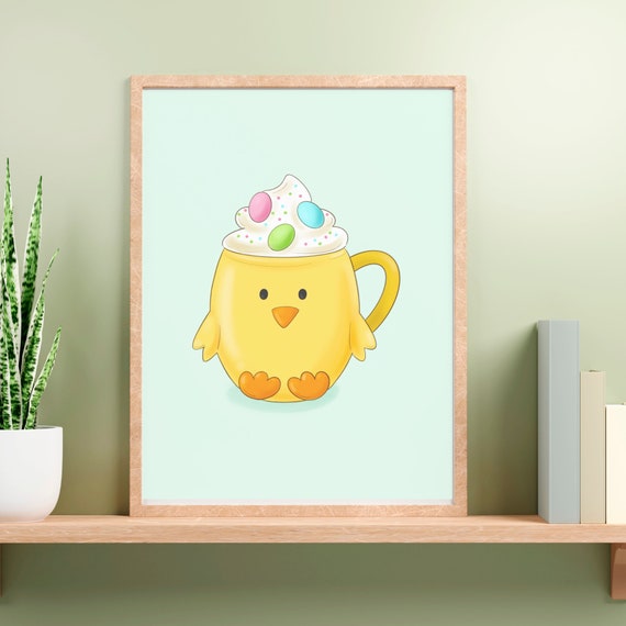 Easter Coffee Print Easter Wall Art Diy Spring Decor Cute Trendy Coffee Lover Gift