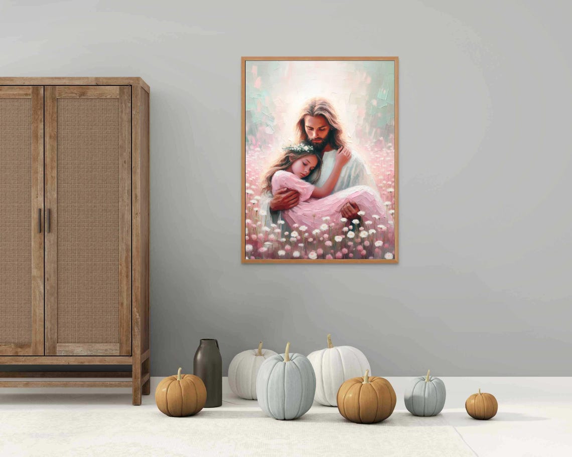 Save Her Christian Wall Art Jesus And Girl Picture Of Jesus Lds Painting Bible Prints Christian Nursery Art Jesus Prints Jesus Art - Image 4