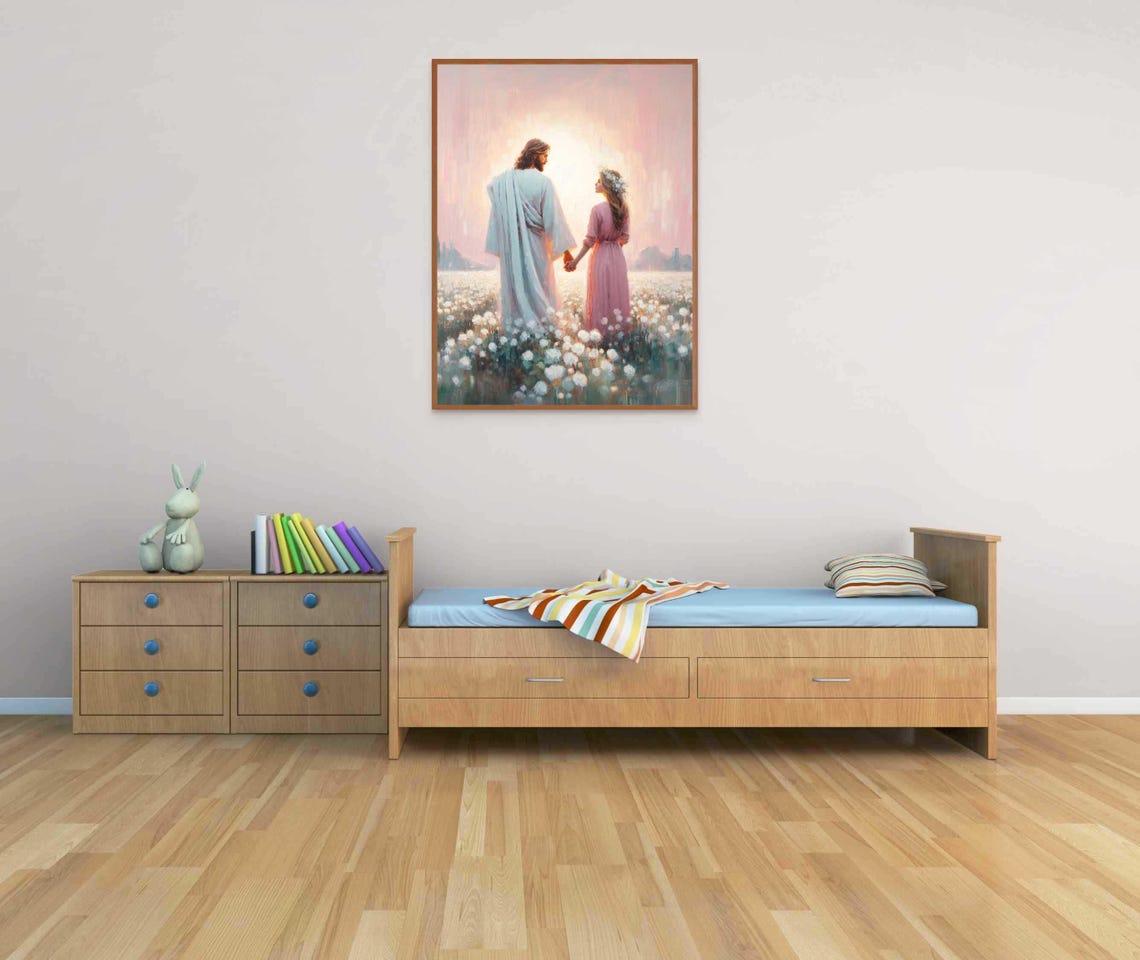 Happy With Jesus Christian Painting Jesus And Woman Jesus Painting Lds Painting Bible Art Jesus And Girl Jesus Portrait Jesus Prints - Image 2