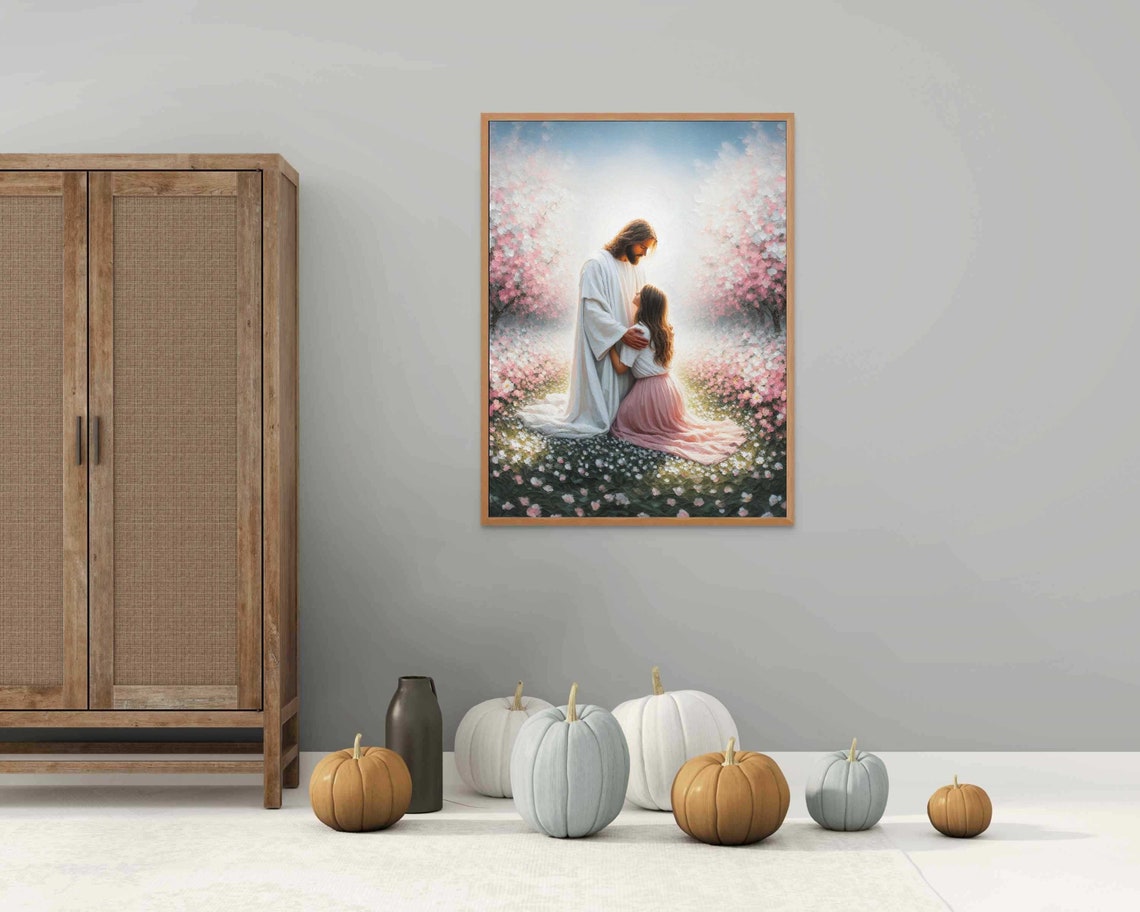 Child Of God Christian Wall Art Jesus And Woman Jesus Wall Art Lds Art Bible Prints Jesus And Girl Art Modern Christian Art For Women - Image 4