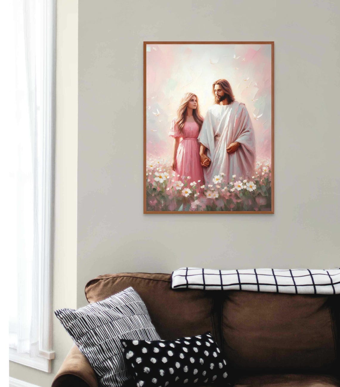 Hand In Hand Modern Christian Art Jesus With Girl Jesus Prints Lds Art Bible Painting Jesus And Woman Jesus Art Christian Prints - Image 4