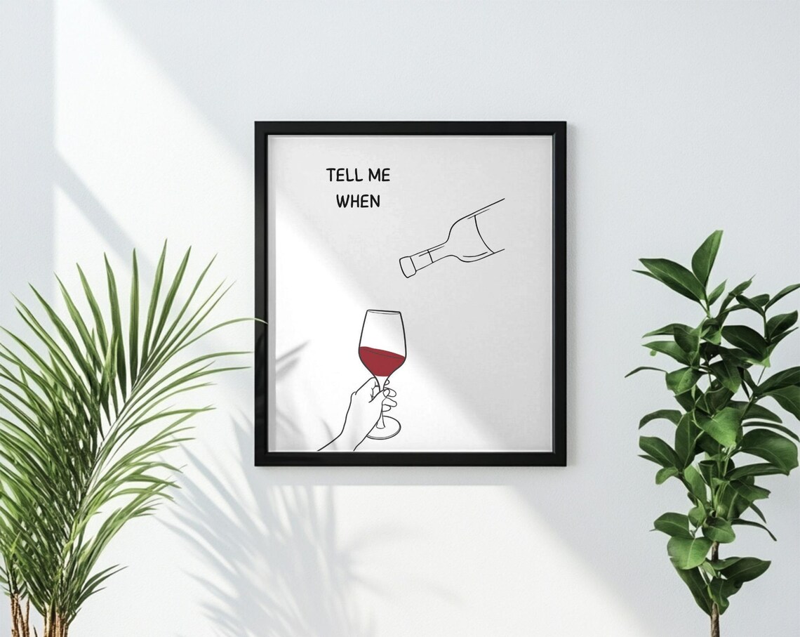 Funny Wine Quote, Retro Kitchen Bar Cart Decor - Image 2