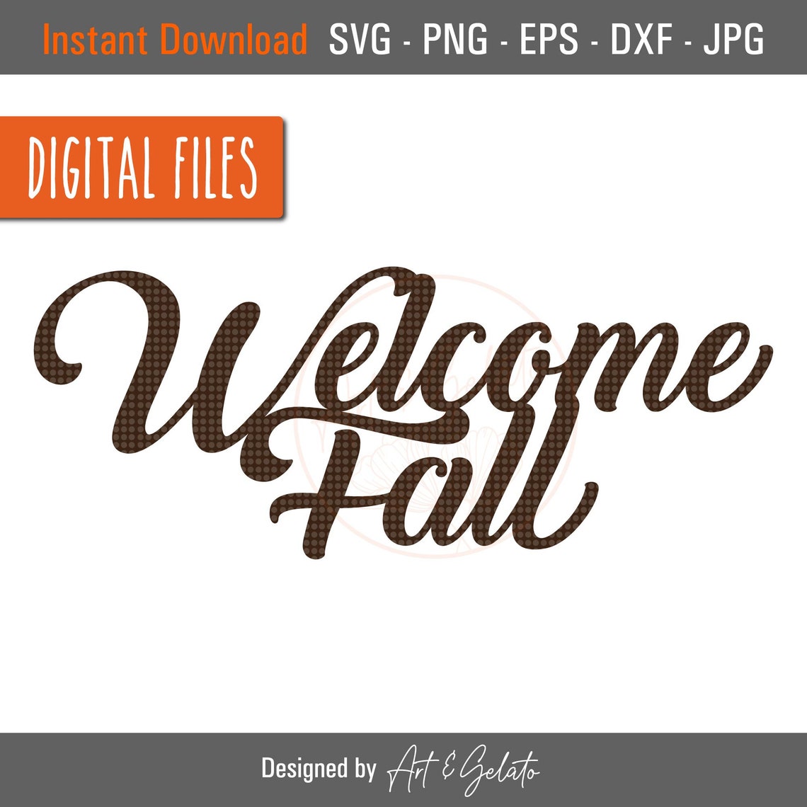Welcome Fall Rustic Brown Brush Script Autumn Season Sign Decor Poster