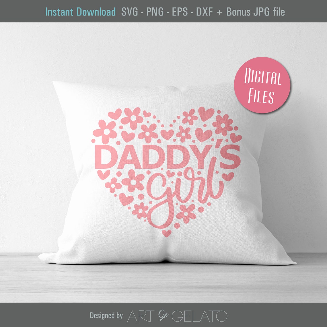 Daddys Girl Svg Fathers Day Svg Daddy And Daughter Svg Baby Girl Svg Daddys Little Girl Svg Girl Shirt Svg Floral Heart Svg Dad - Image 2