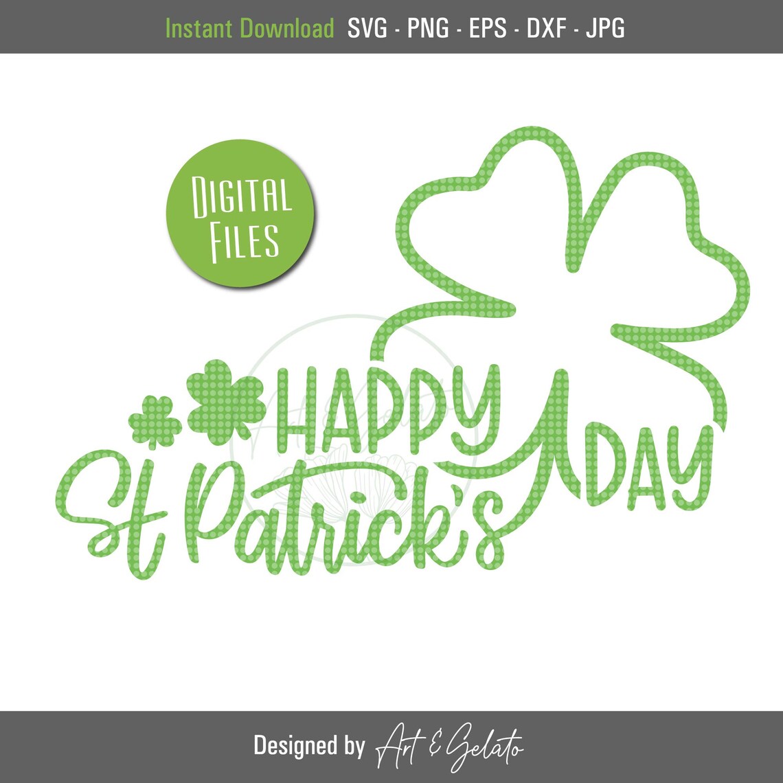 Happy St. Patrick's Day Shamrock Poster Print