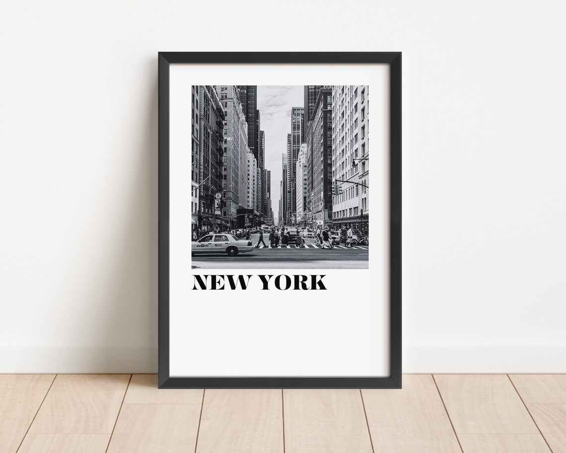 New York City Street Black And White Classic Photo Travel Poster - Image 3