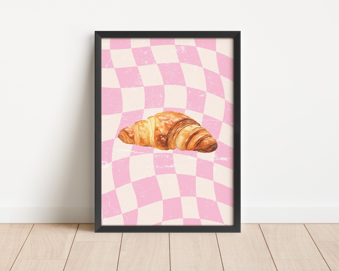 Croissant Cute Kitchen Aesthetic Decor, Pastry Print - Image 3
