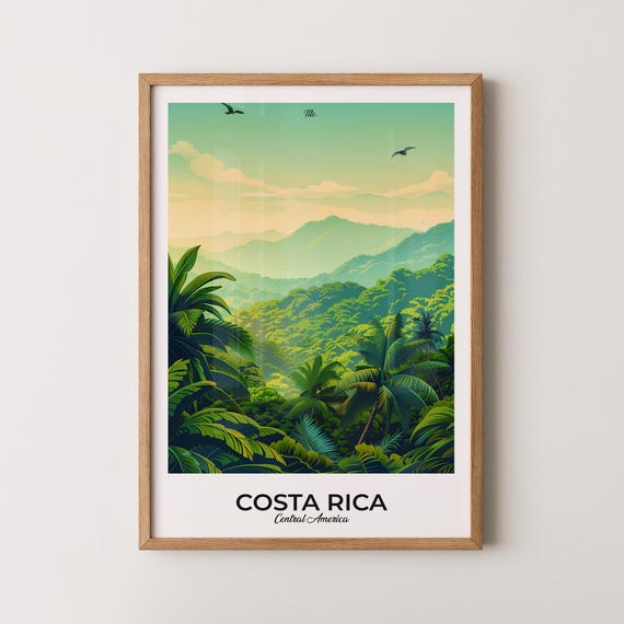Costa Rica Poster Costa Rica Travel Poster Costa Rica Art Print Costa Rica Wall Art Central America Poster Gift For Travelers