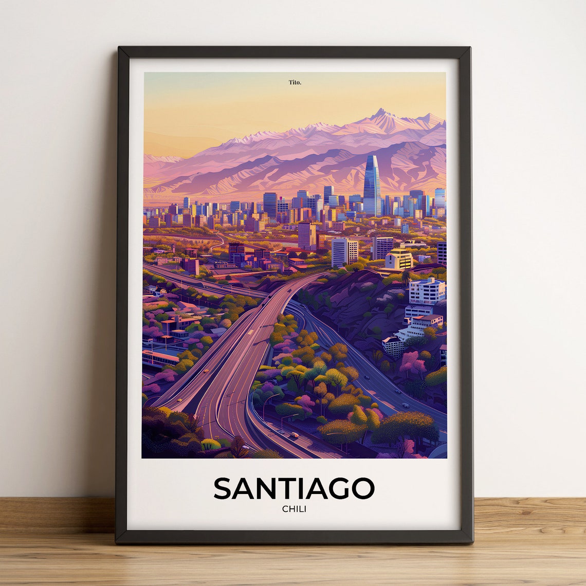 Santiago Poster Santiago Travel Poster Santiago Poster Santiago In Chile Customizable Gift