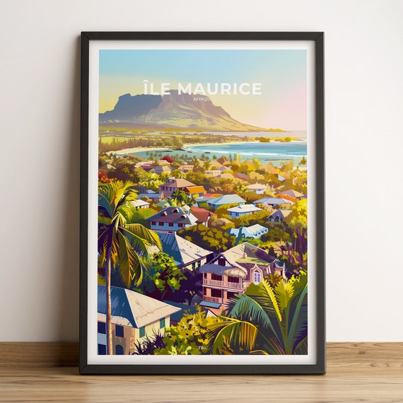 Mauritius Poster Mauritius Travel Poster Mauritius Art Print Mauritius Poster Mauritius In Africa Customizable Gift