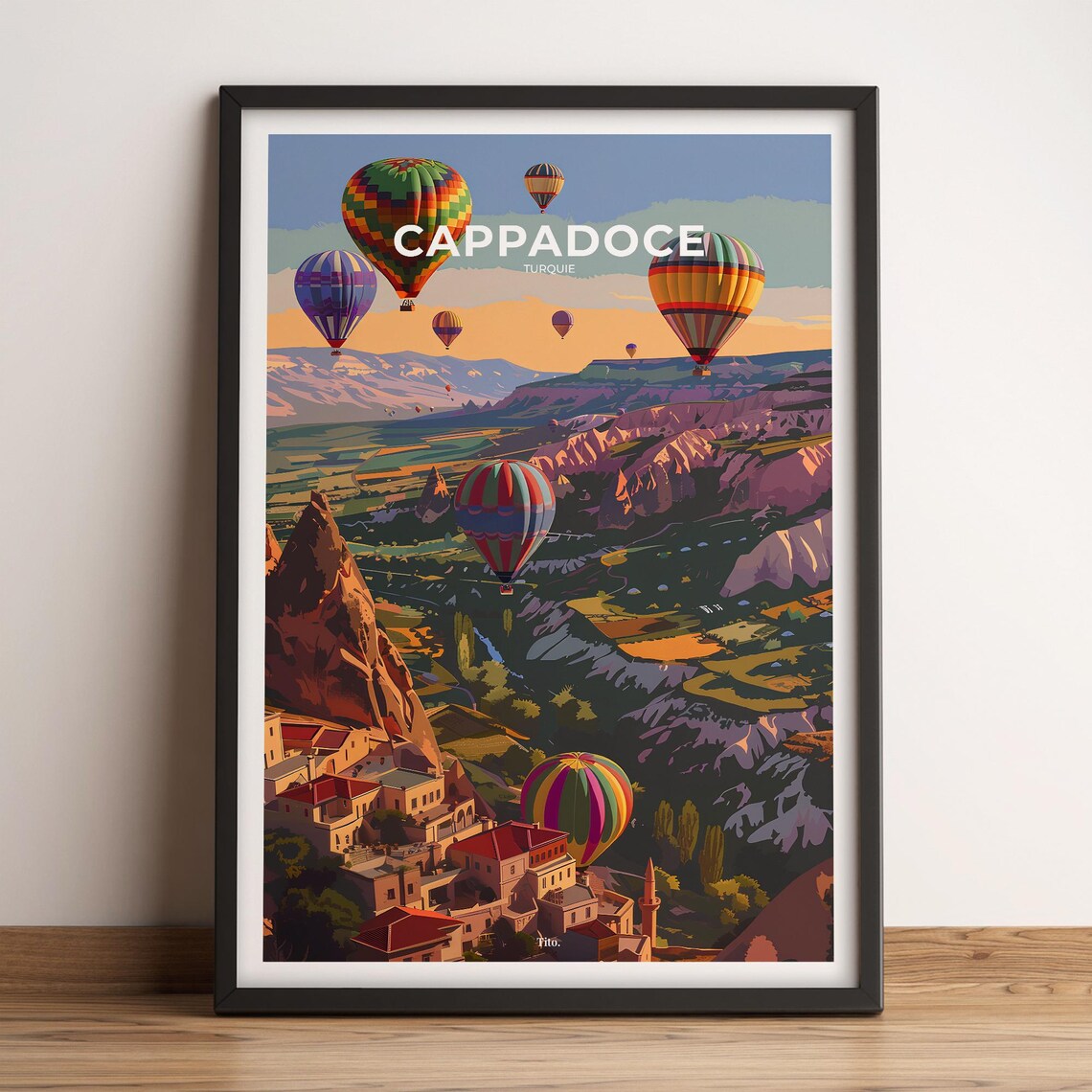 Cappadocia Turkey Balloon Festival Dawn Valley Travel Poster