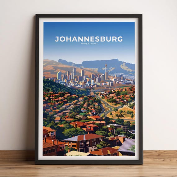 Johannesburg Poster Johannesburg Travel Poster Johannesburg Art Print Johannesburg Poster Customizable Gift