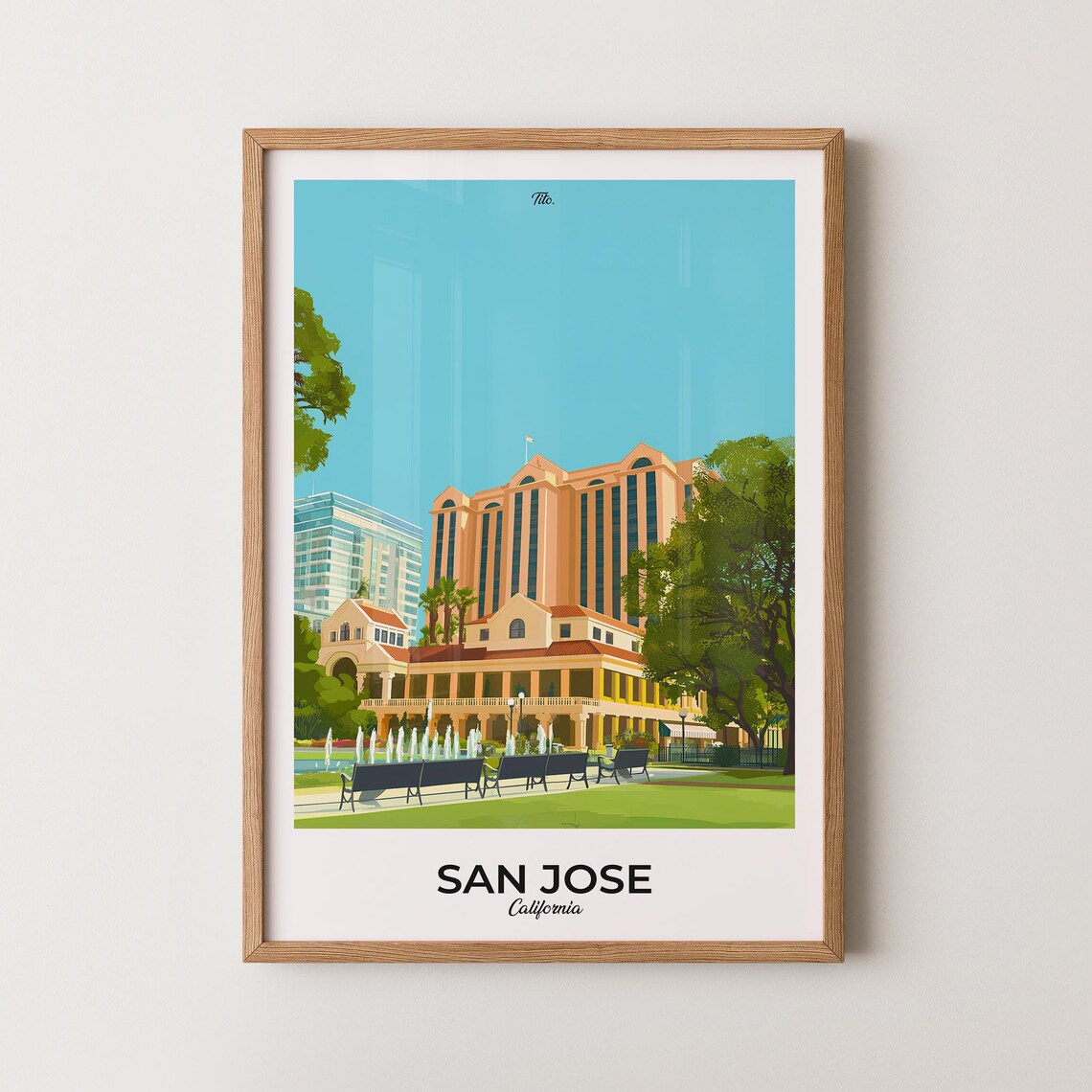 San Jose Poster San Jose Travel Poster San Jose Art Print San Jose Wall Art California Poster Gift For Travelers