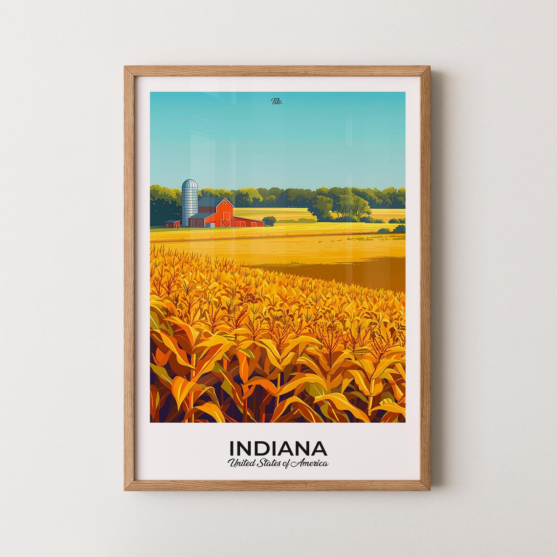 Indiana Poster Indiana Travel Poster Indiana Art Print Indiana Wall Art Usa Poster Gift For Travelers