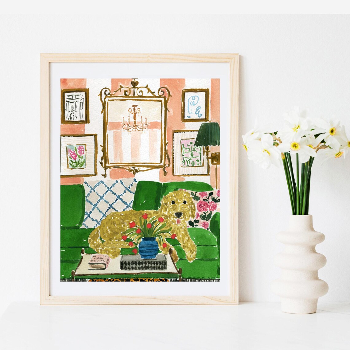 Goldendoodle Portrait, Labradoodle Dog Art Print - Image 3