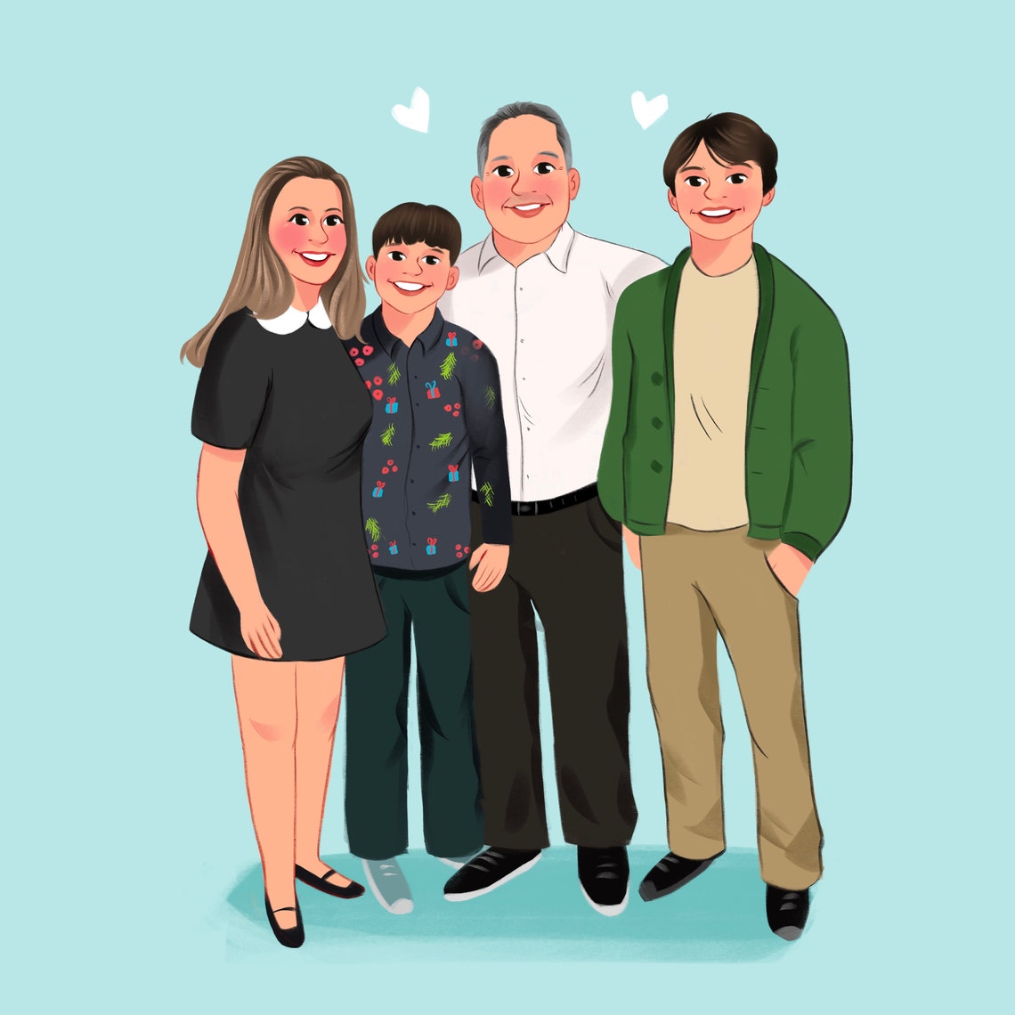 Loved One Portrait From Photo Add Deceased Loved One To Photo Combine Photos Painting From Photo Custom Family Portrait Combine Picture - Image 2