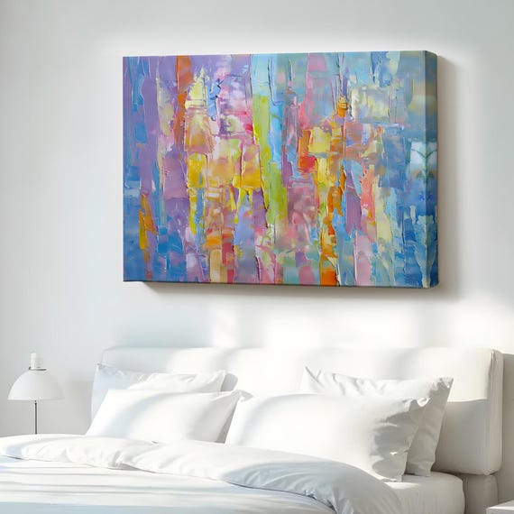 High Texture Abstract Oil Painting Look Decorative Canvas Wall Art Large Print