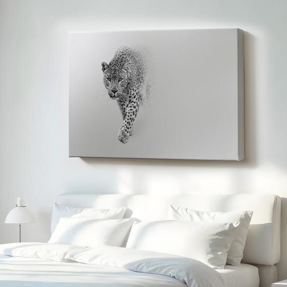 Leopard Decorative Canvas Painting Wall Decor Gift For Nature Enthusiasts Housewarming Gifts Large Art Framed