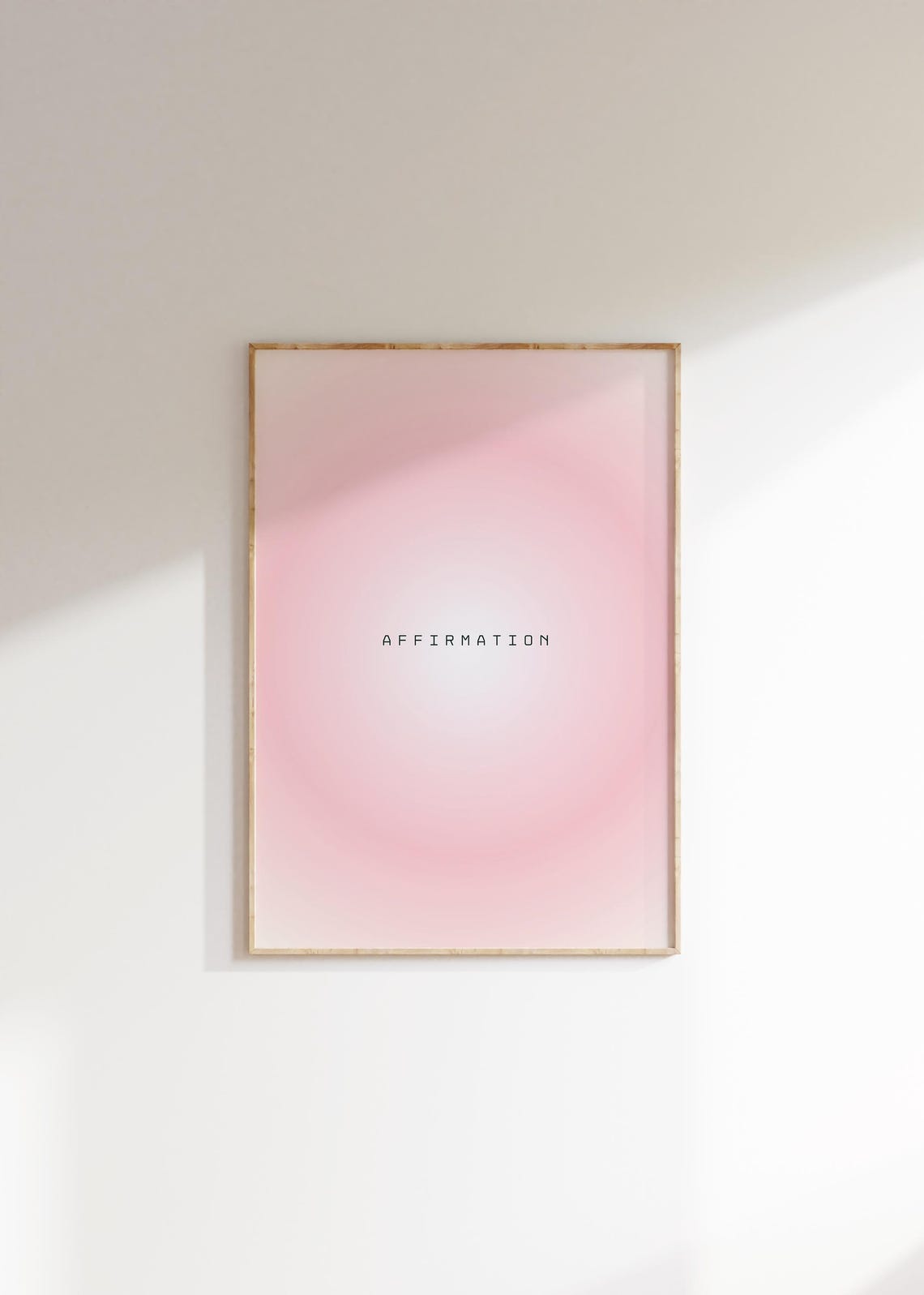 Affirmation Pink Aura Gradient Self Love Positive Mindset Wall Art