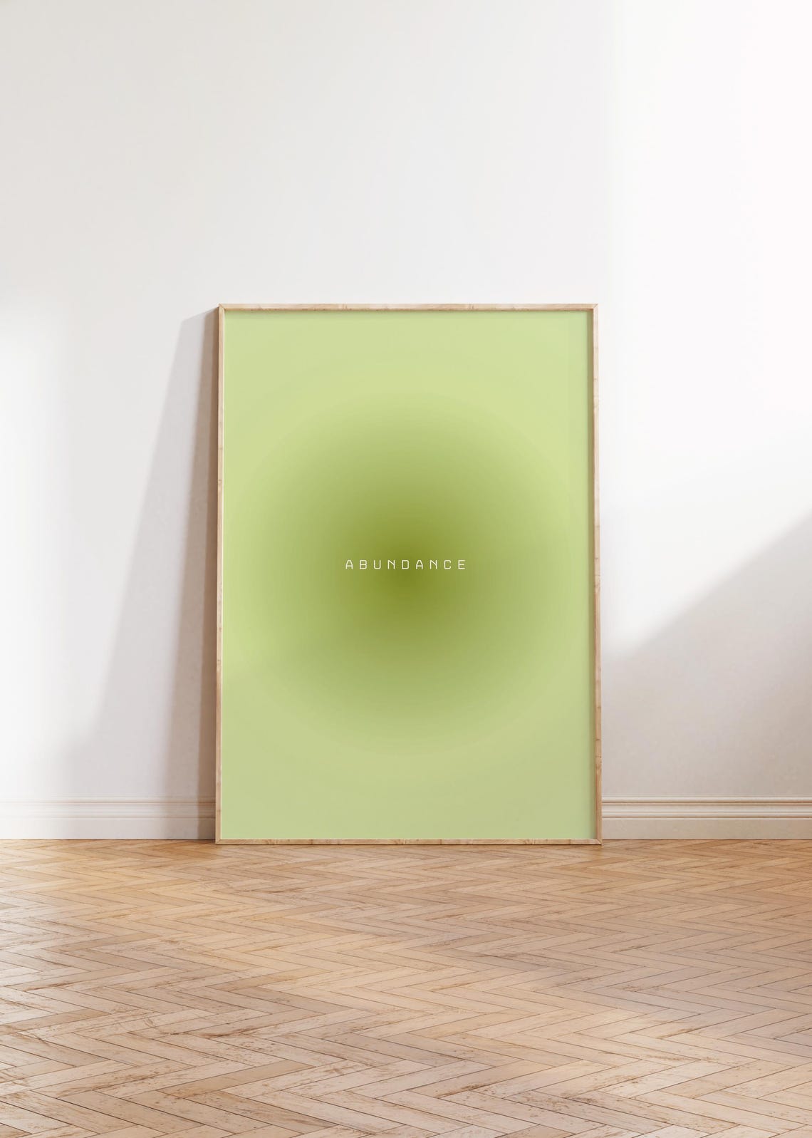 Abundance Sage Green Aura Gradient Positive Affirmation Wall Art