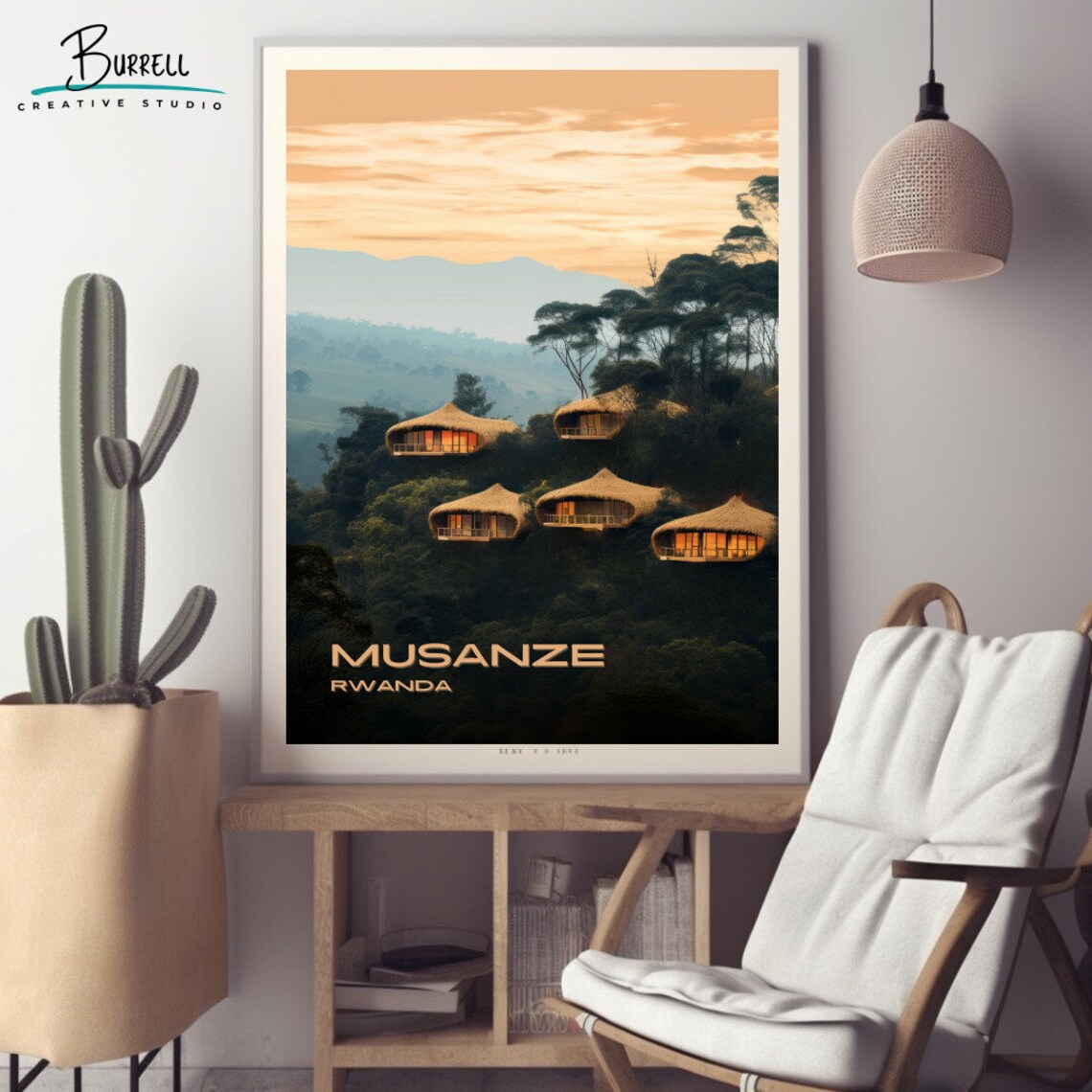 Musanze Rwanda Bisate Lodge Travel Poster - Image 2