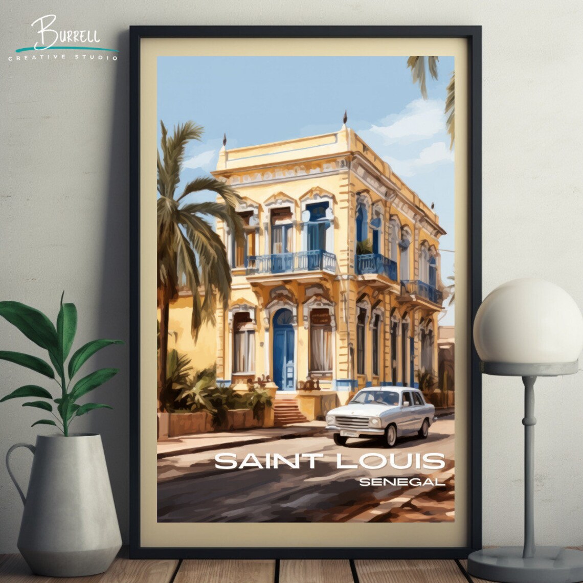 Saint Louis Senegal Colonial Architecture Travel Poster - Image 5