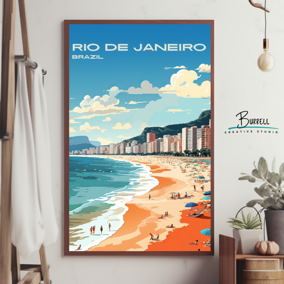 Rio Brazil Copacabana Beach Travel Poster Print - Image 4