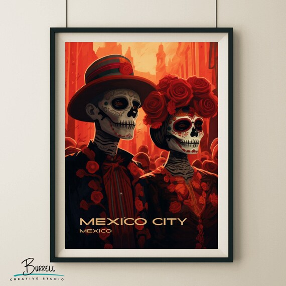 Mexico City Mexico Day Of The Dead Parade Travel Poster