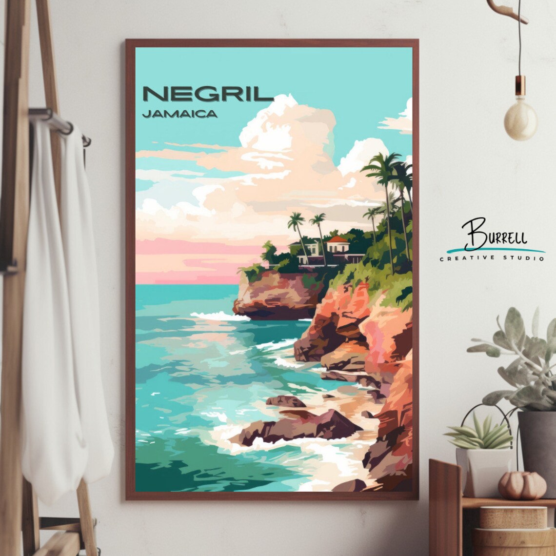 Negril Jamaica Cliffs Travel Poster Print - Image 4