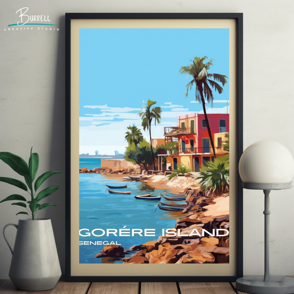 Goree Island Senegal Coastal Village Fishing Boats Scenic Poster - Image 5