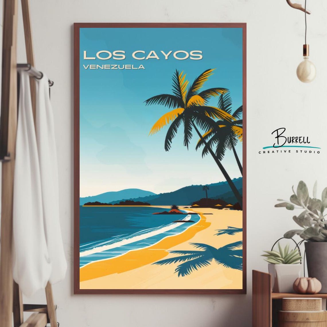 Los Cayos Venezuela Beach Palm Tropical Island Travel Poster - Image 4