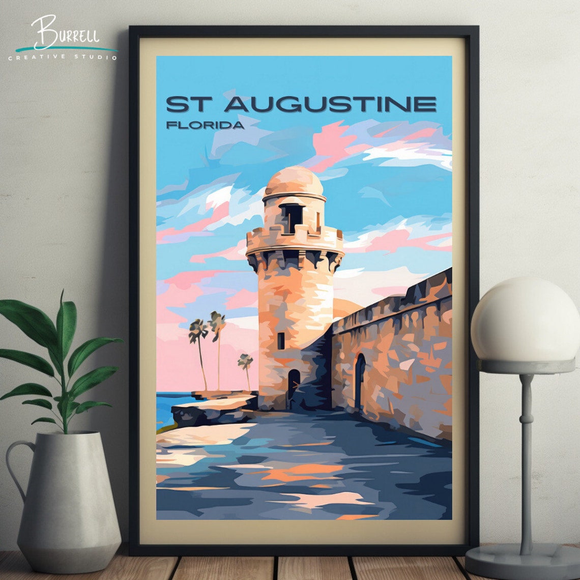 St Augustine Florida Castillo De San Marcos Sunset Watchtower Poster - Image 5