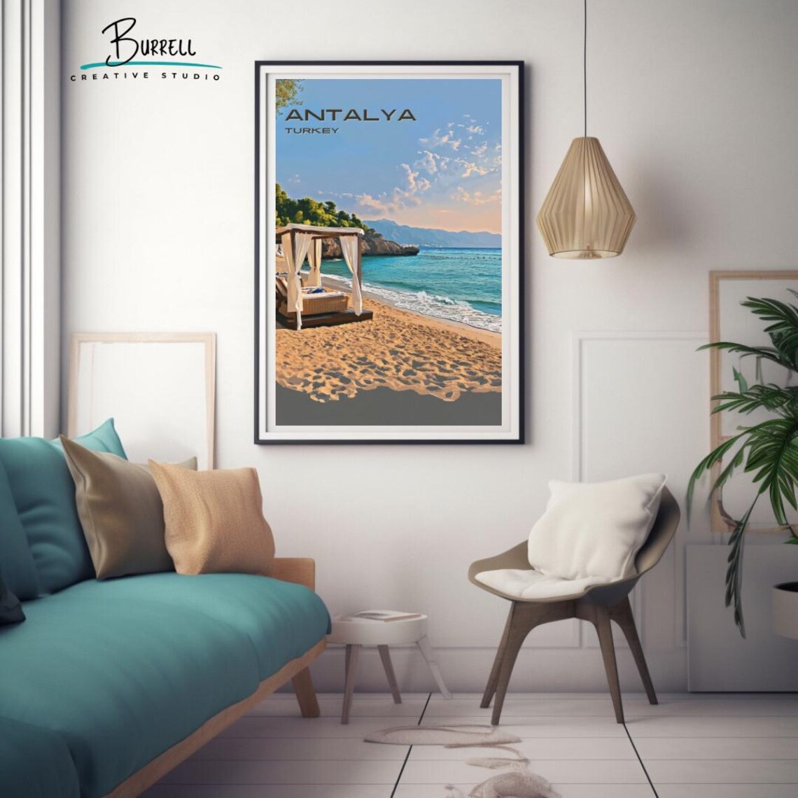 Antalya Turkiye Lara Beach Travel Poster - Image 3