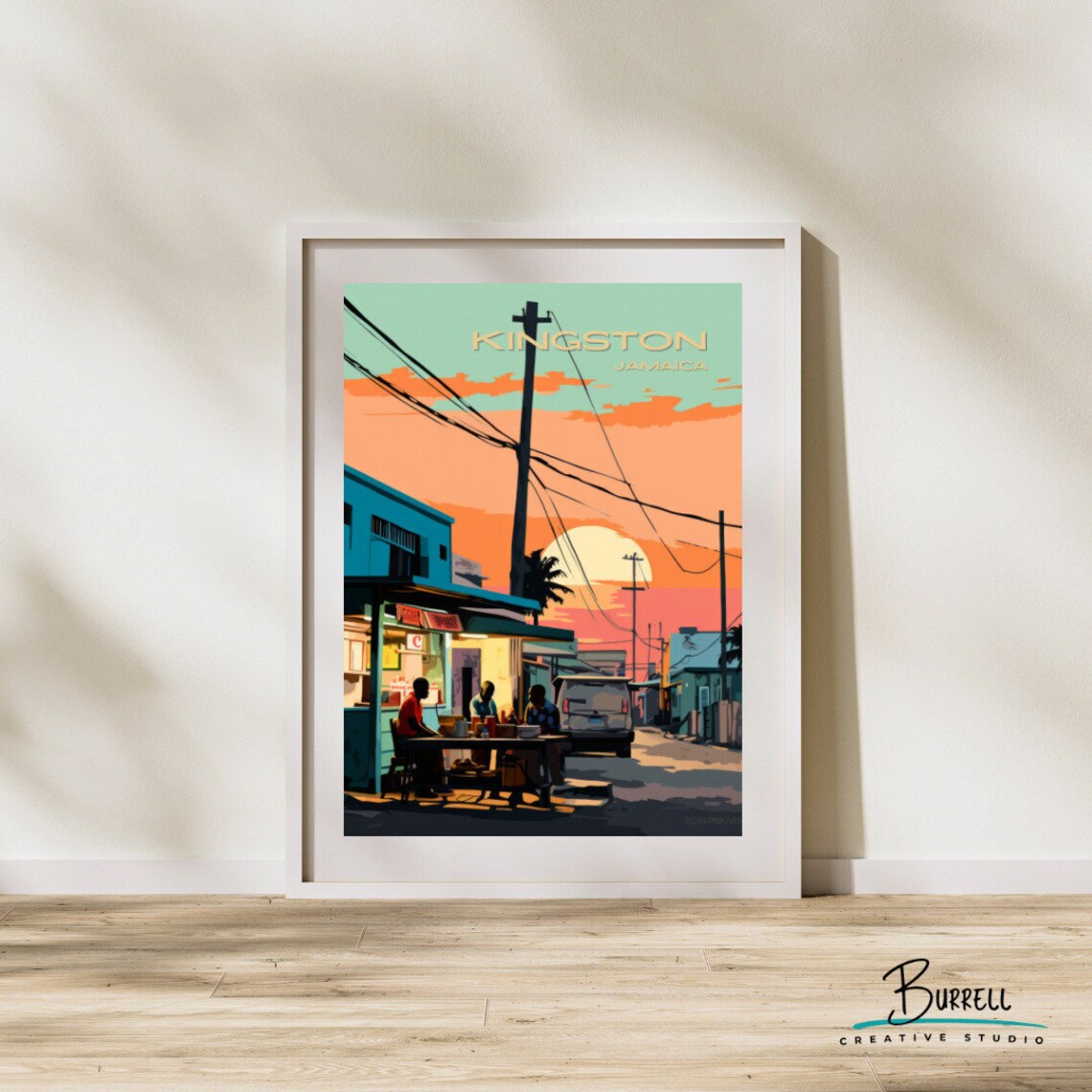 Kingston Jamaica Streetside Bar Travel Poster - Image 2