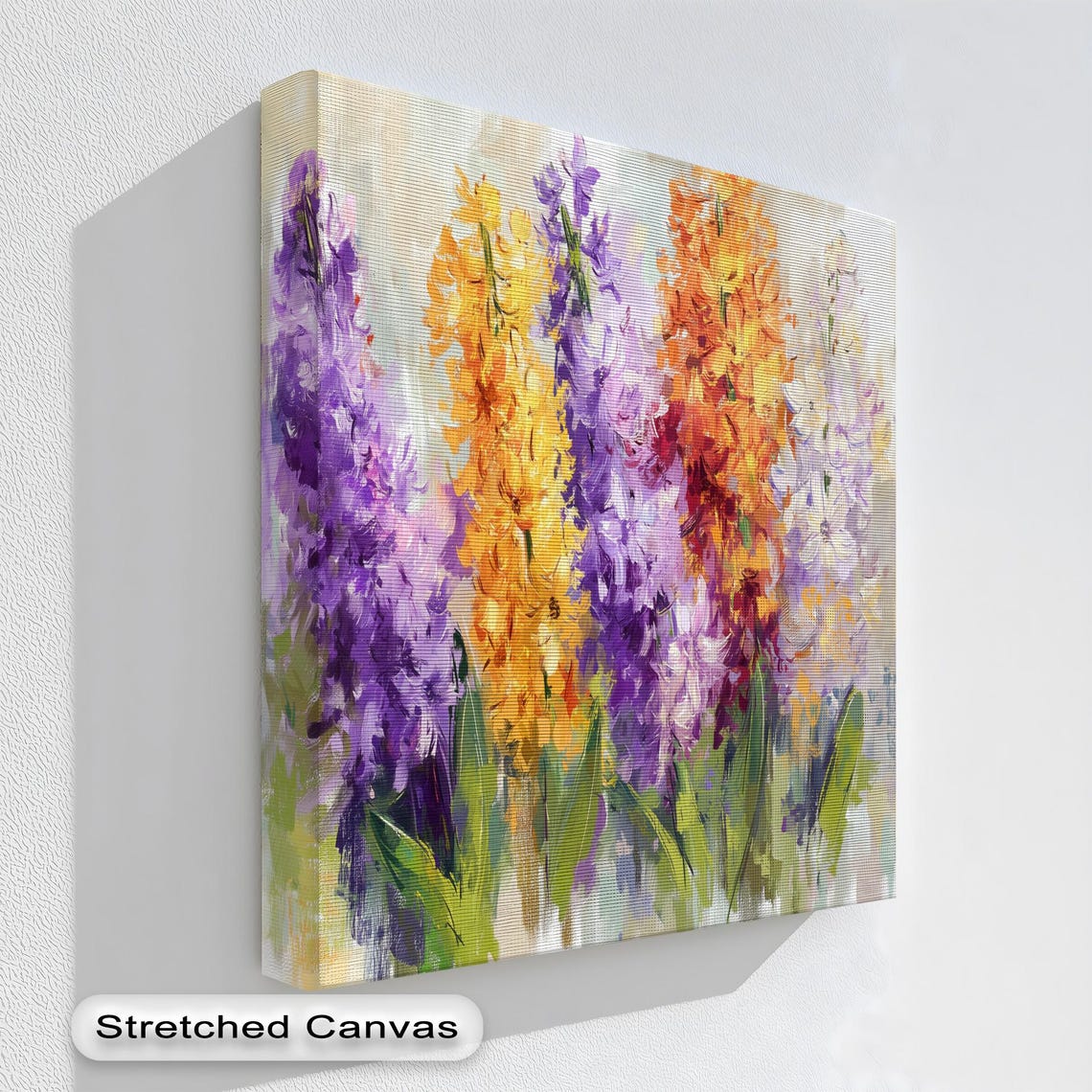 Vibrant Colorful Hyacinth Flowers Spring Floral Painting Wall Art