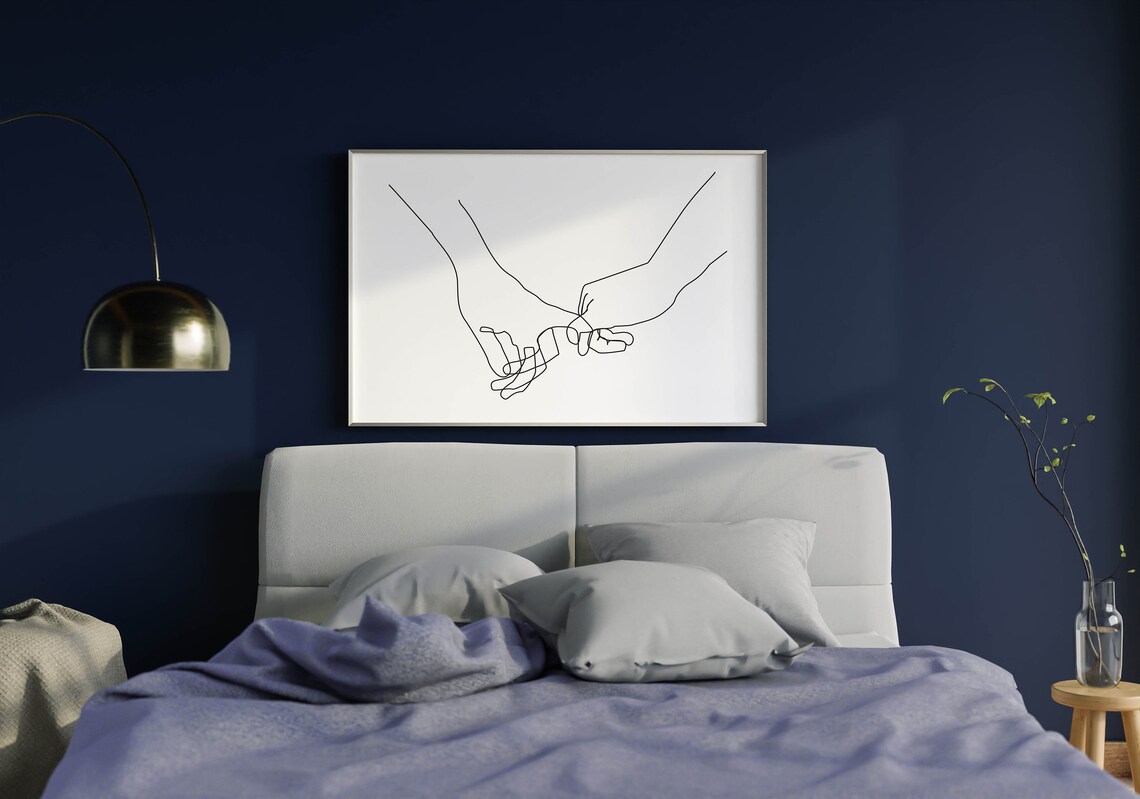 Pinky Swear Hands Minimalist Couple Art Print - Image 3